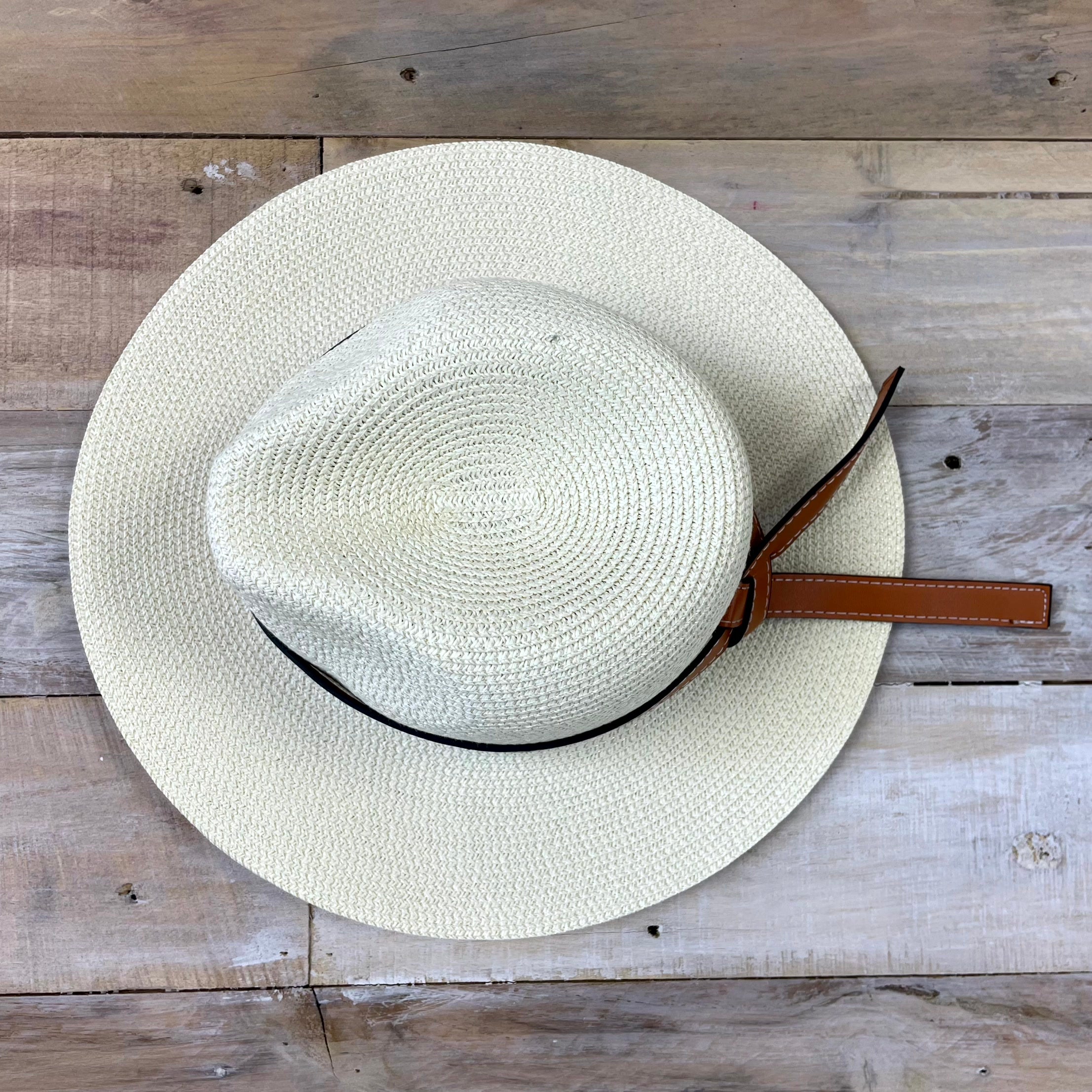 Skimmer Belt Straw Hat